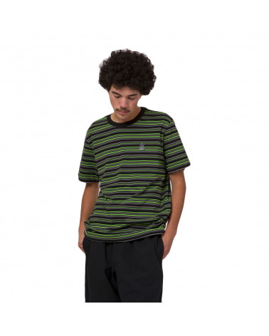 HUF T-Shirt Crown Stripe Knit Top Black