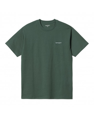 Carhartt Wip Script Embroidery T-Shirt Hemlock Green/White