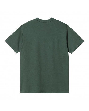 Carhartt Wip Script Embroidery T-Shirt Hemlock Green/White
