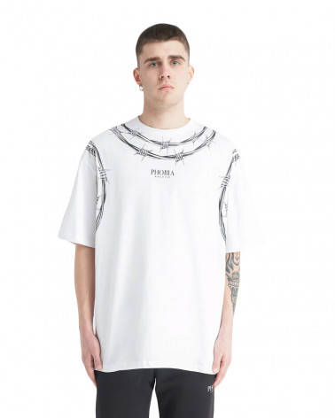 Phobia T-Shirt Black/White Barbedwire