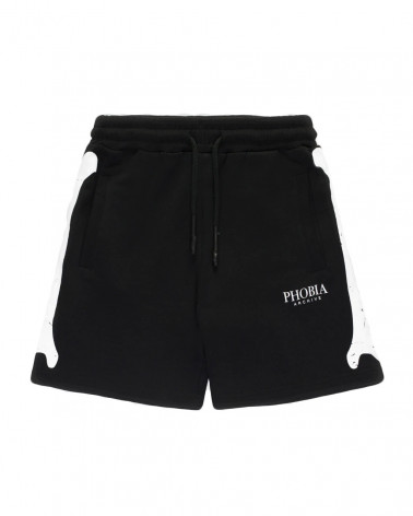 Phobia Shorts Black Shorts White Skeleton
