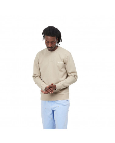 Carhartt Wip Felpa Script Embroidery Sweatshirt Wall/Wax