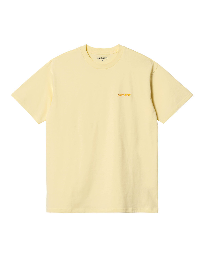 Carhartt Wip Script Embroidery T-Shirt Soft Yellow/Popsicle