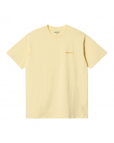 Carhartt Wip Script Embroidery T-Shirt Soft Yellow/Popsicle