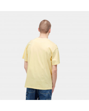 Carhartt Wip Script Embroidery T-Shirt Soft Yellow/Popsicle