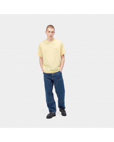 Carhartt Wip Script Embroidery T-Shirt Soft Yellow/Popsicle