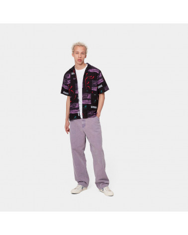 Carhartt Wip Camicia S/S Dreams Shirt - Dreams Print/Black (Heavy Enzyme Wash)