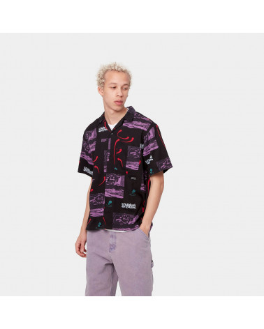 Carhartt Wip Camicia S/S Dreams Shirt - Dreams Print/Black (Heavy Enzyme Wash)