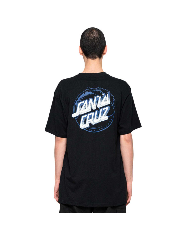 Santa Cruz Stipple Wave Dot T-Shirt Black