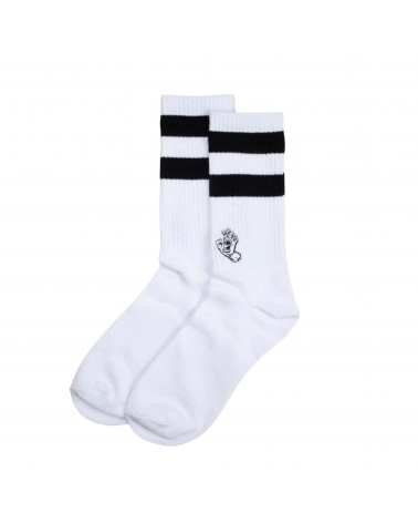 Santa Cruz Calze Mono Hand Twin Stripe Socks White