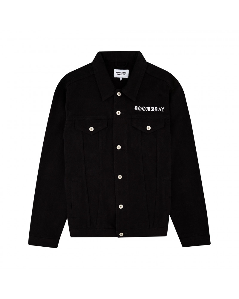Doomsday No More Space Embroidered Denim Jackt Black