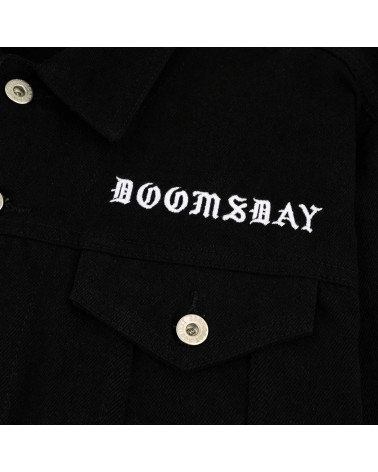 Doomsday No More Space Embroidered Denim Jackt Black