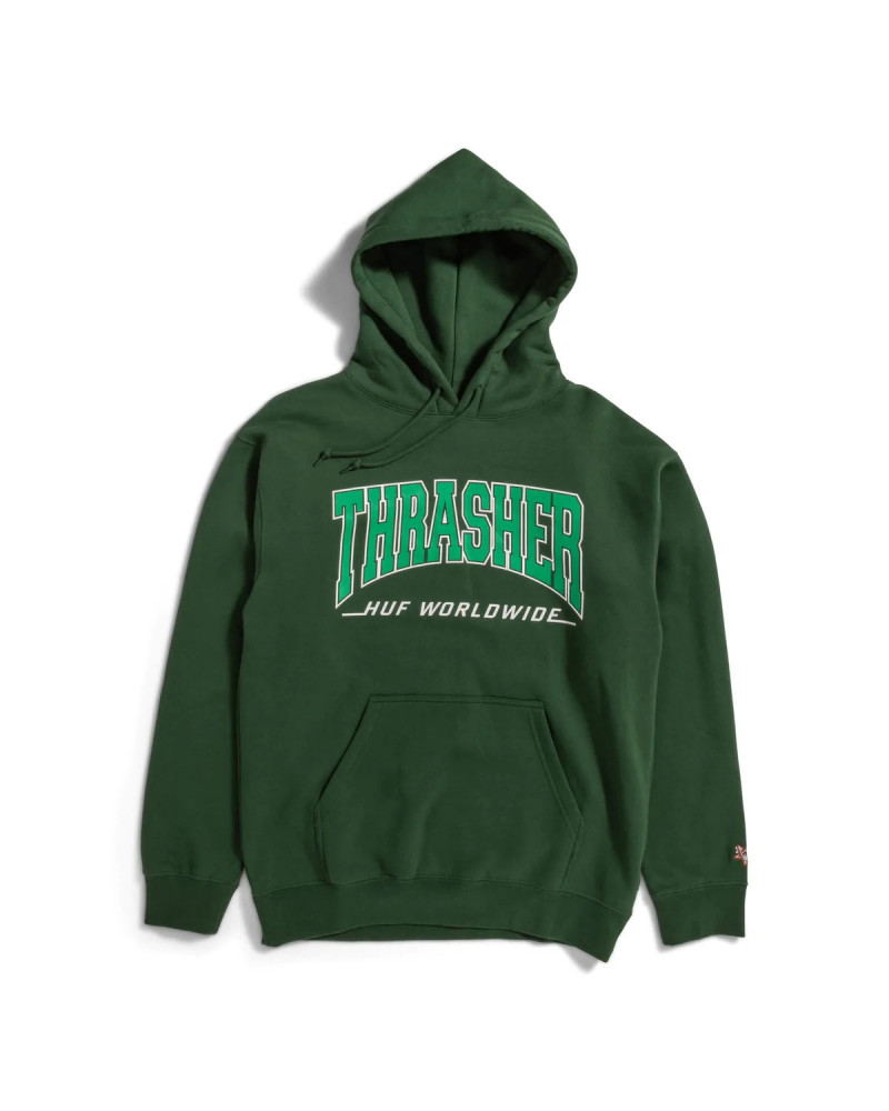 HUF X Thrasher Bayview Pullover Hoodie Forest Green
