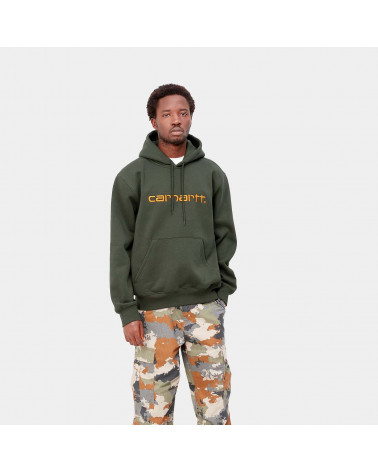 Carhartt Wip Hooded Carhartt Sweat Boxwood Ochre