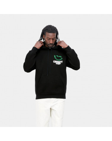 Carhartt Wip Hooded Happy Script Sweat Black