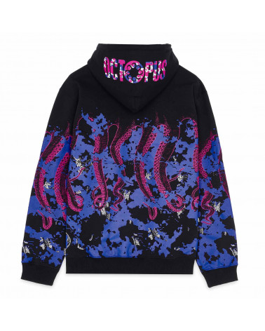 Octopus Glitch Hoodie Black