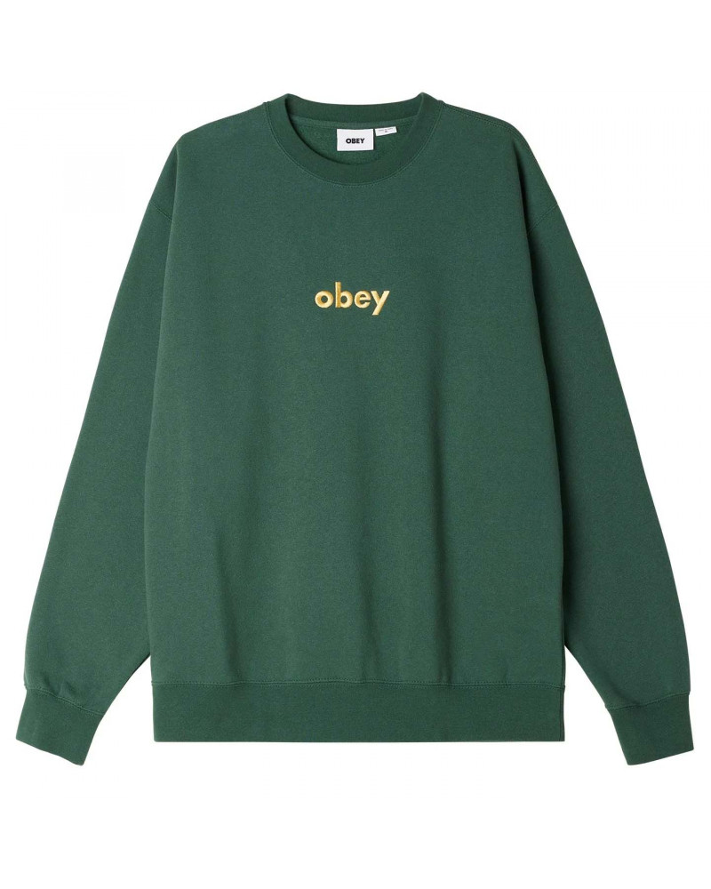 Obey Lowercase Crewneck Dark Cedar