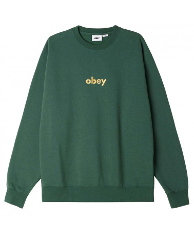 Obey Lowercase Crewneck Dark Cedar