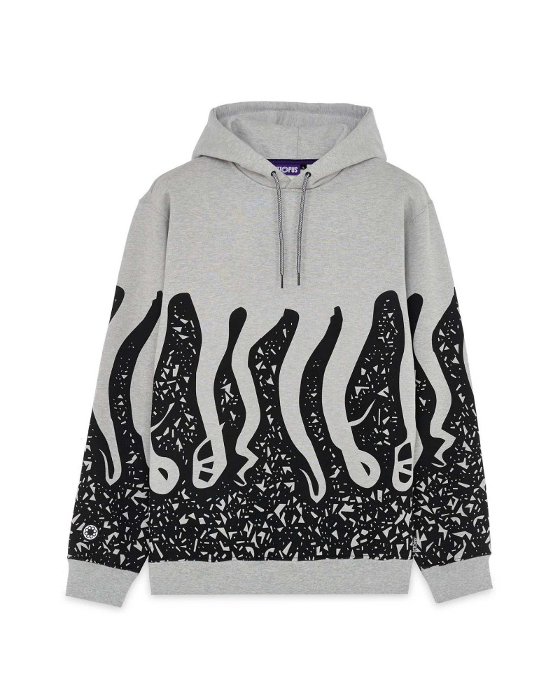 Octopus Stamp Hoodie Light Grey