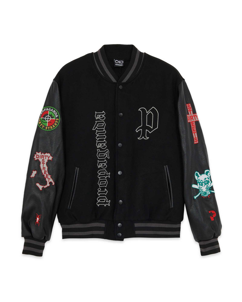 Propaganda Dirty Street College Jacket Black
