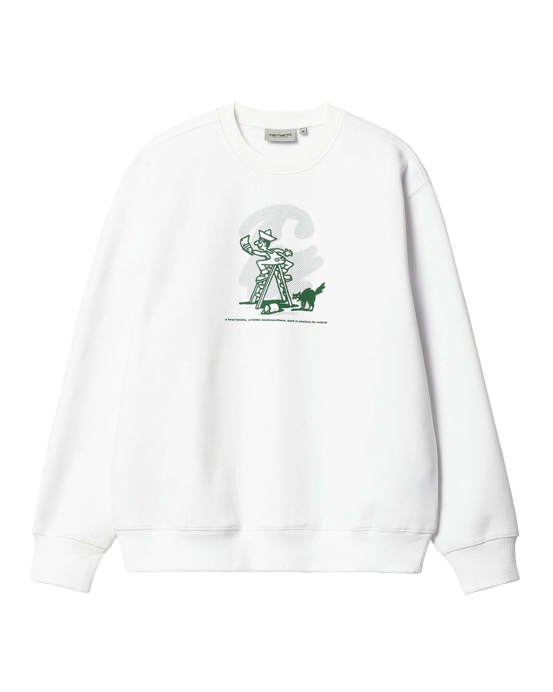 Carhartt Wip Lucky Painter Sweat White/Bonsai