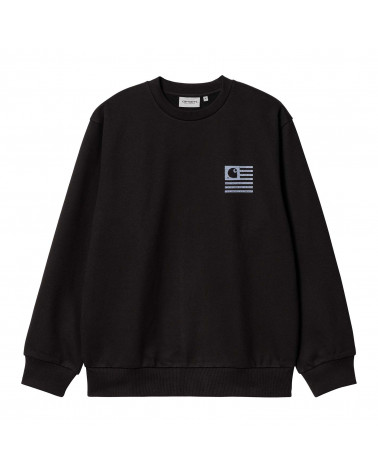 Carhartt Wip Label State Flag-Sweat Black/Misty Sky