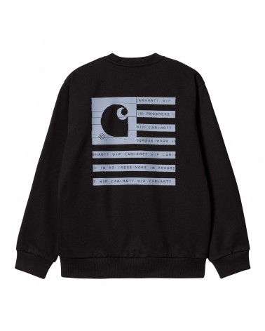 Carhartt Wip Label State Flag-Sweat Black/Misty Sky