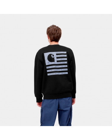 Carhartt Wip Label State Flag-Sweat Black/Misty Sky