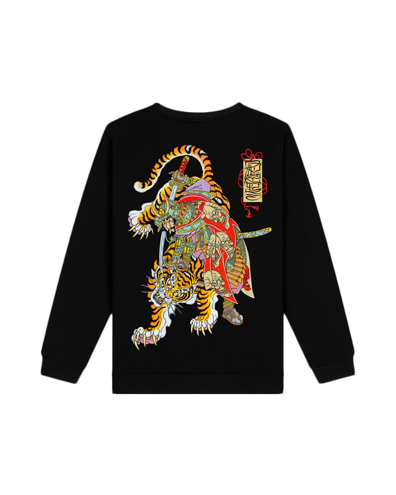 Dolly Noire Musashi and Tiger Crewneck Black