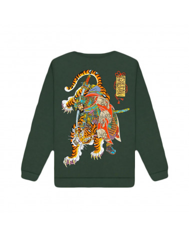 Dolly Noire Musashi and Tiger Crewneck Green