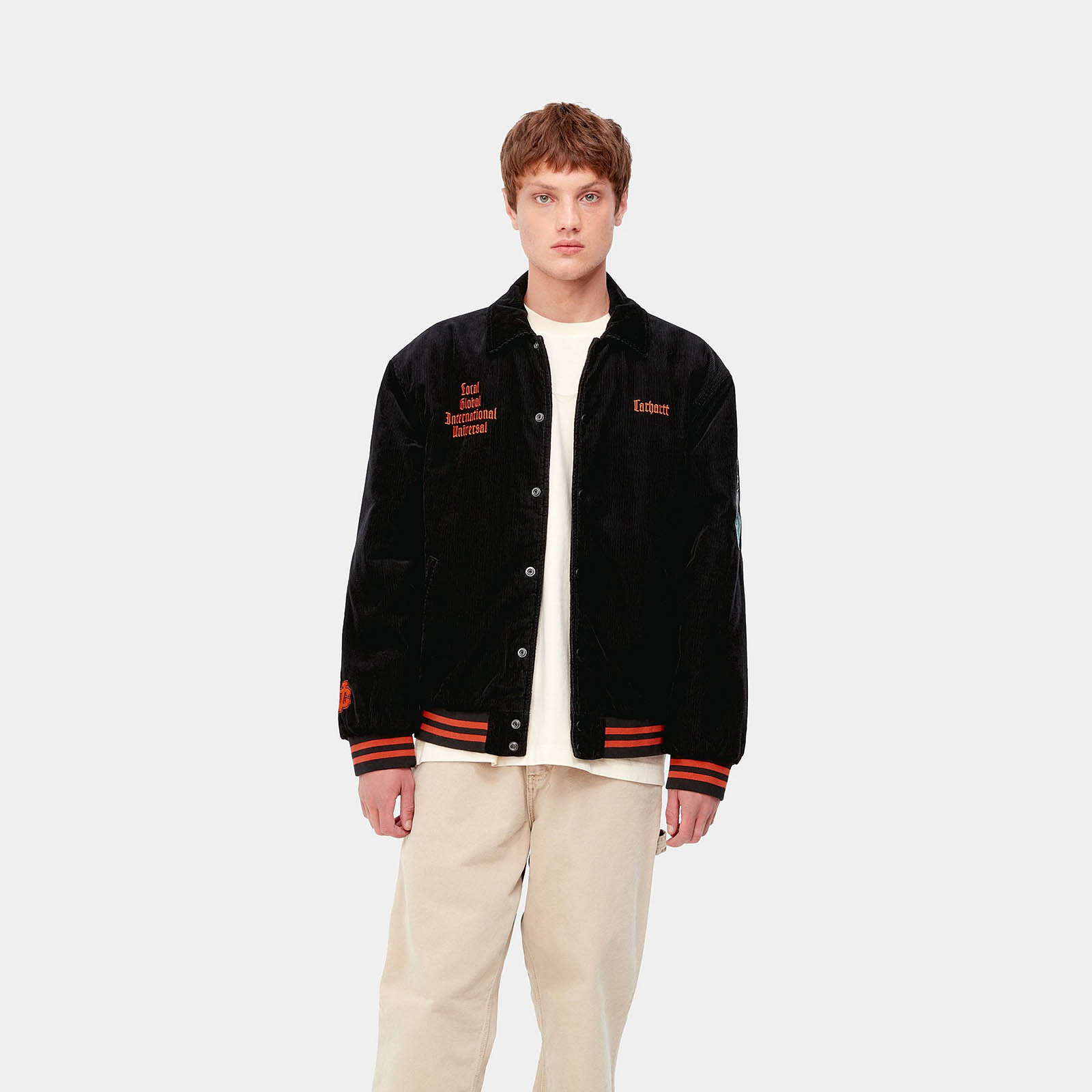 Carhartt Wip Letterman Jacket Black/Brick