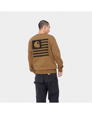 Carhartt Wip Label State Flag Sweat Hamilton Bown/Black