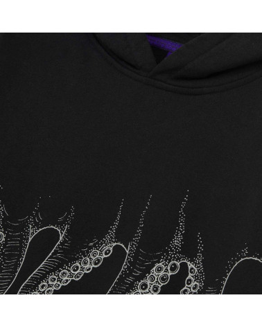 Octopus Dyed Hoodie Black
