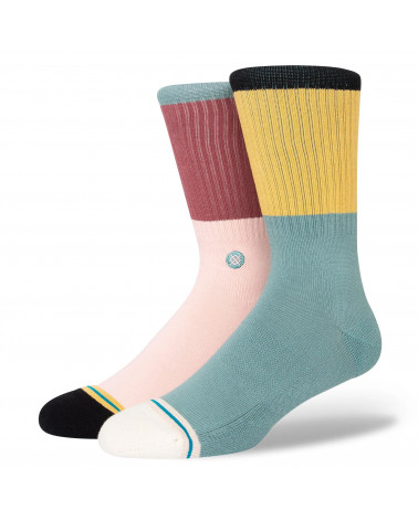 Stance Blocked Crew Sock Multi