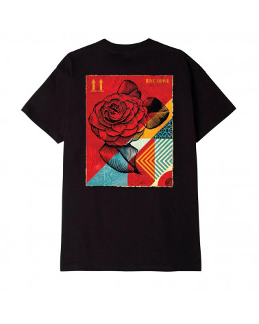 Obey Rise Above Rose T-Shirt Black
