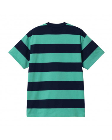 Carhartt Wip Dampier T-Shirt Dampier Stripe, Dark Navy/Aqua Green