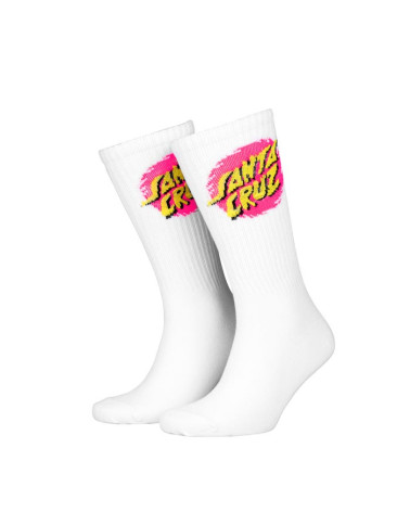 Santa Cruz Style Dot Socks White