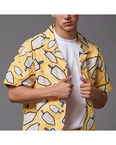 Dolly Noire MAMBO Pattern al Limone Bowling Shirt
