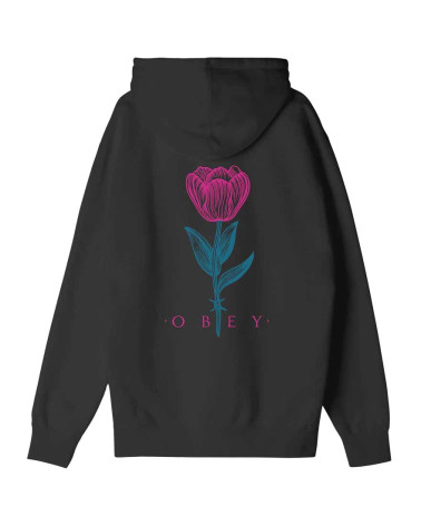 Obey Barbwire Flower Premium Poolover Hood Black