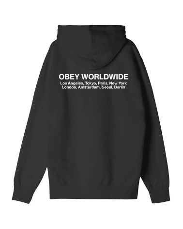 Obey Worldwide Cities Pullover Hood Black