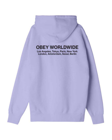 Obey Worldwide Cities Pullover Hood Digital Lavander