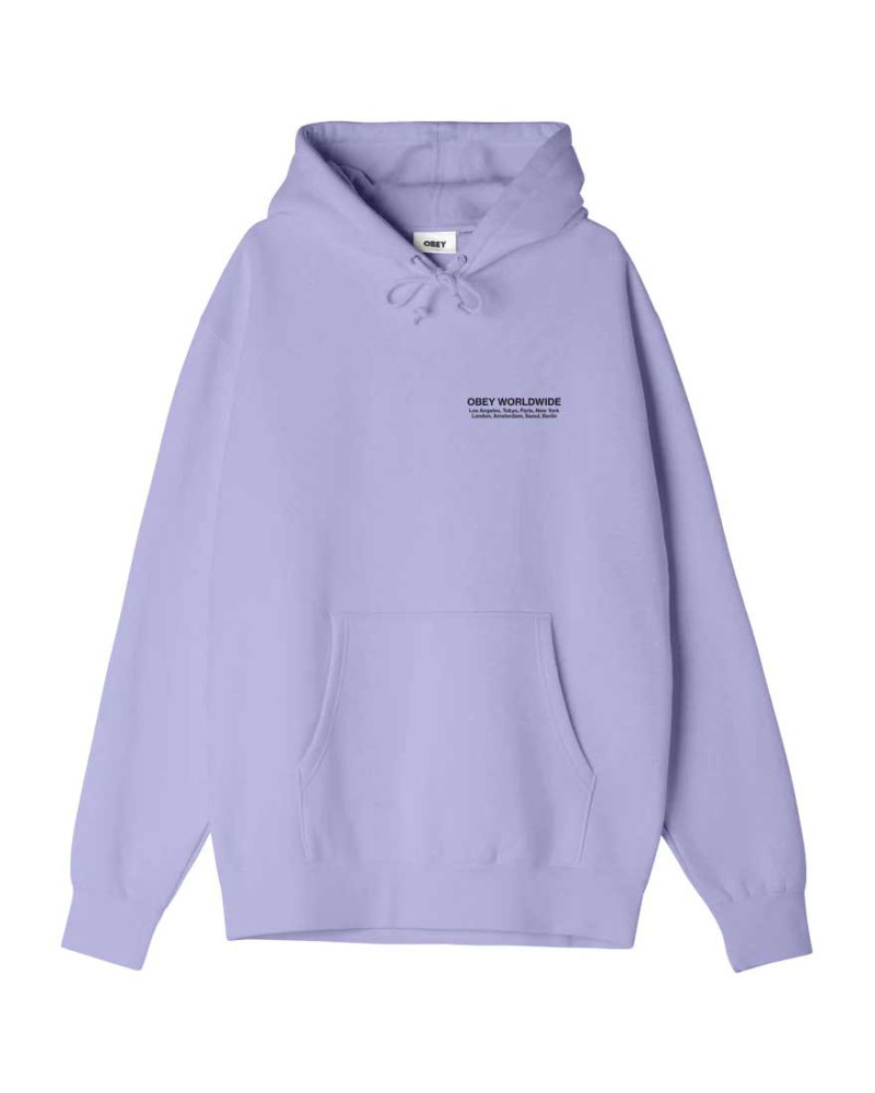Obey Worldwide Cities Pullover Hood Digital Lavander