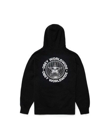 Obey Worldwide Globe Premium Hooded Fleece Black