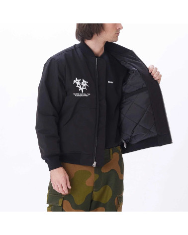 Obey Turnpike Bomber Jacket Black