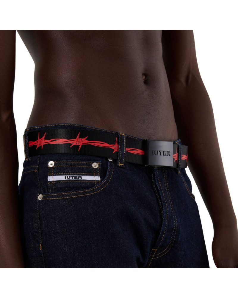 Iuter Barbwire Belt Black/Red