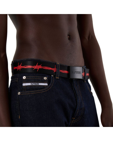 Iuter Barbwire Belt Black/Red