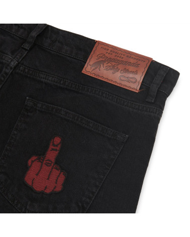 Propaganda Baseball Denim Shorts Black