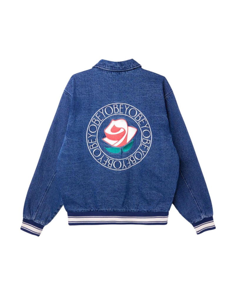 Obey Rose Blouson Jacket Stone Wash Indigo