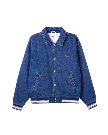 Obey Rose Blouson Jacket Stone Wash Indigo