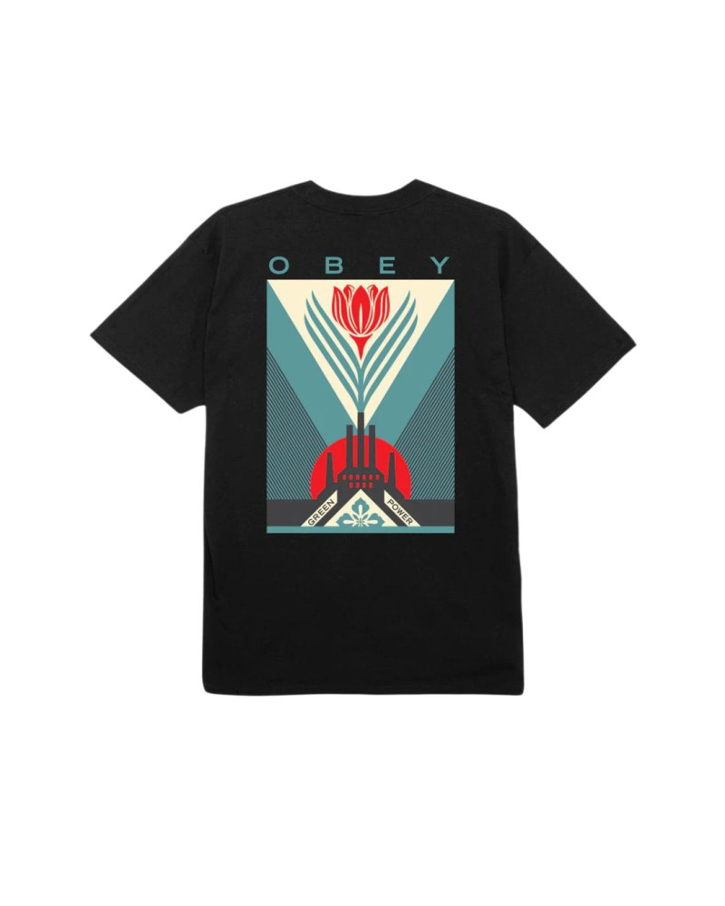 Obey Green Power Factory Classic T-Shirt Black